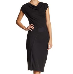 Halogen Draped Neck Faux Wrap Dress